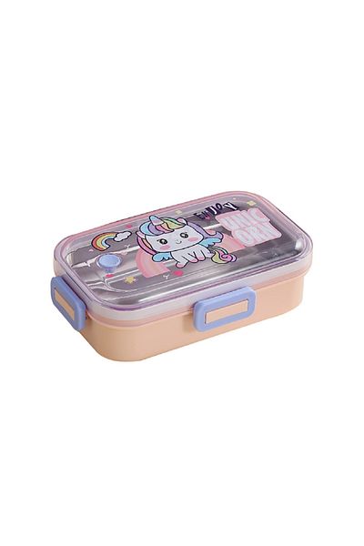Bisbell 2-Part Partition Lunch Box with Spoon Set,BPA-Free Food Storage Container,BB3056
