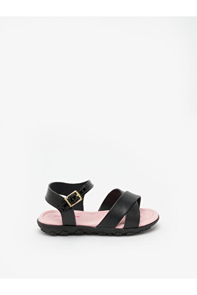 Molekinha Girls Sandals With Back Strap Black | Made In Brazil