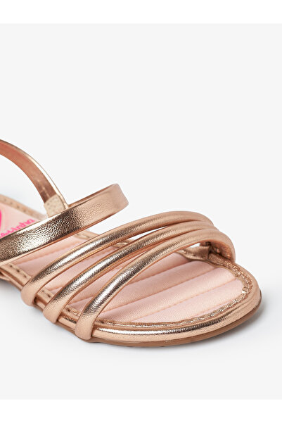 Molekinha Junior Girls Sandals With Back Strap Gold Pink | Made In Brazil