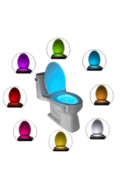 DAR Lampa de veghe pentru toaleta cu LED, senzor de miscare si lumina, 8 culori diferite