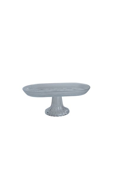 Güzel Guzel OTG08 Oval Large Sweets / Dry Fruit Glass Tray with Stand T:330*157mm/B:105mm/H:115mm