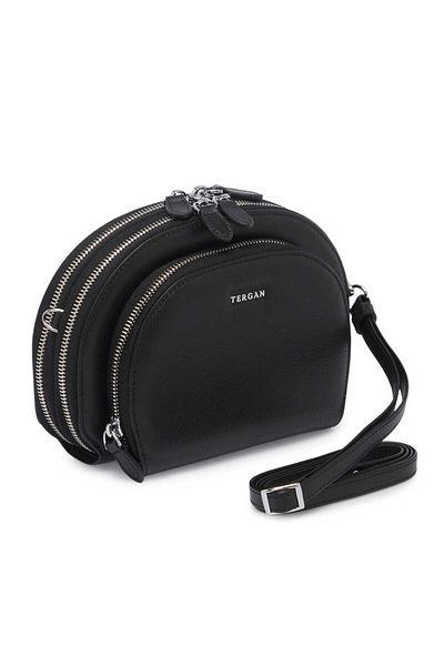 Tergan Black Genuine Leather Women's Crossbody Bag - S25Y1Bc80431-A85