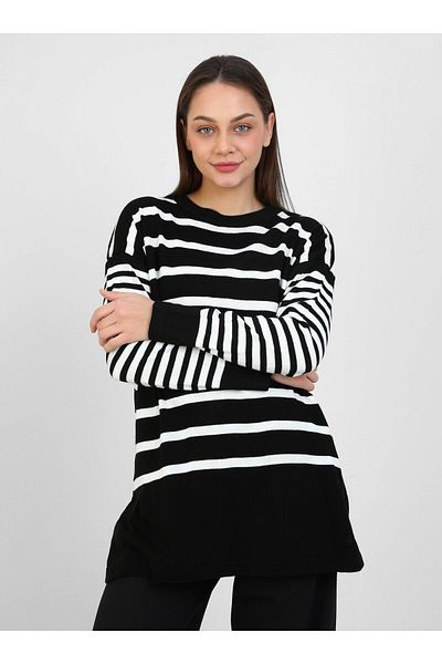 Por La Cara Knit tunic - black - por la cara