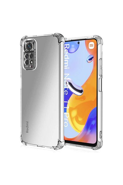 SKYDDAR INNOVATION Carcasă pentru Xiaomi Redmi Note 11 Pro / 12 Pro 4G, rezistentă la șocuri, silicon subțire, transparentă, set autocolante