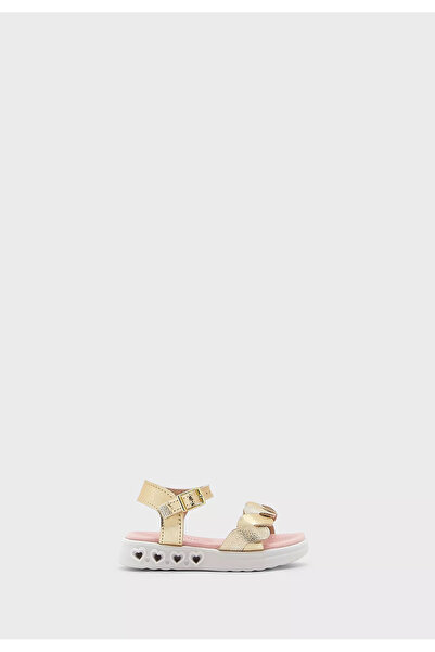 Molekinha Infant Girls Sandals With Back Strap Gold | Made In Brazil