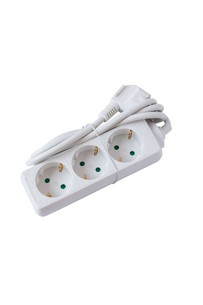 Homelux Prelungitor Strohm, 3 prize, siguranță pentru copii, 3x1mm, 1.5 m, alb