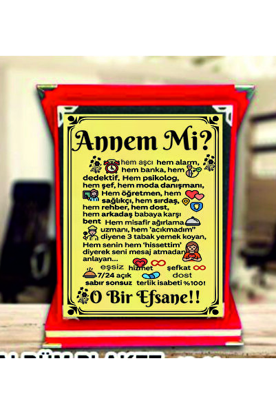 sıradışıhediyem anne plaket anneye plaket canım annem plaket doğum günü plaket anneler günü plaket
