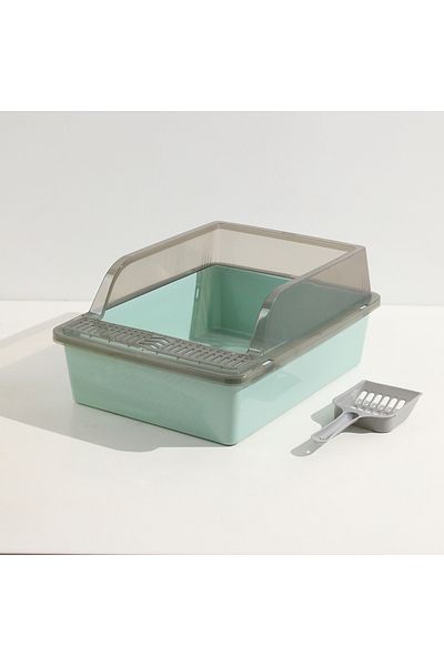 TaoTaoPets Open cat Litter Box, Easy to Clean Semi-Closed Litter Box, Small Cat Use