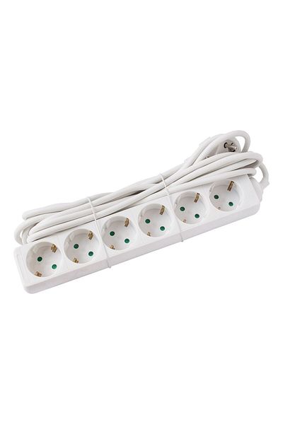 Homelux Prelungitor cu întrerupător Strohm, 6 prize, protecție pentru copii, 3x1mm, 5 m, alb