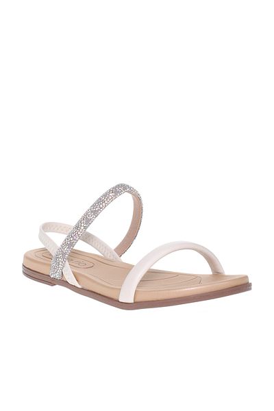 Beira Rio Ladies Low Heel Sandals White | Made In Brazil