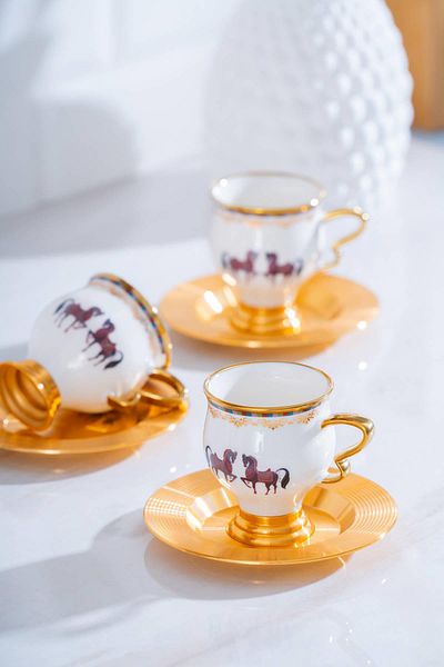 ACAR Jasmine Coffee Cup Set for 6 People - 90 ml