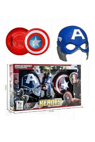 rexa Captain America Role Play Set with Mask, Shield, and Action Figure 26cm x 7cm x 47cm
