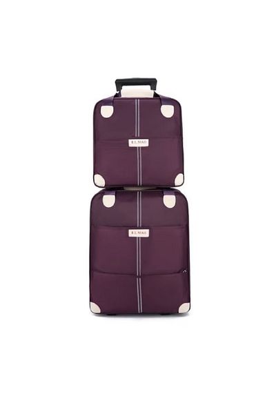 OEM Set Avion pentru bagaje cu geanta de mana, cu doua Roti, 20 inch din doua piese, Mov