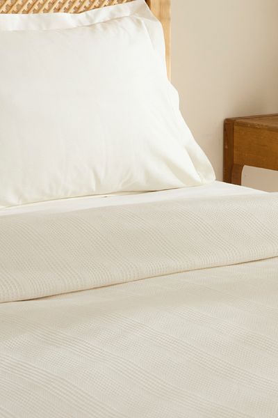 Karaca Home Maye 100% Cotton Ruffled Single Single Pique White