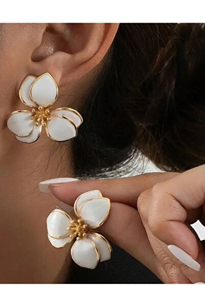 LWP Shop Bridal Serie Beyaz Çiçek Küpe