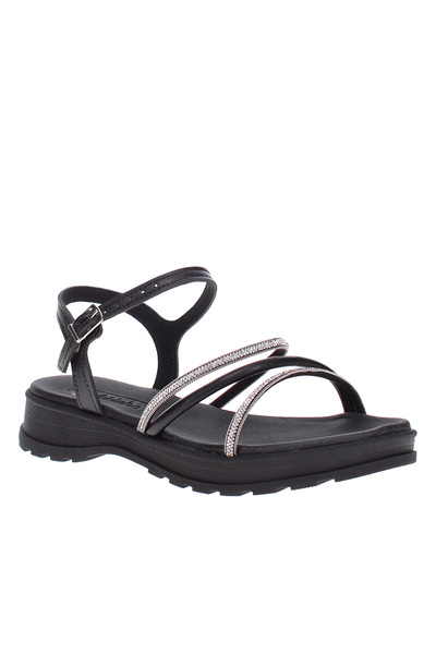 Molekinha Pre Teen Girls Sandals With Back Strap Black | Made In Brazil