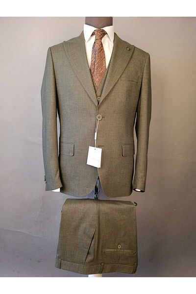 Ted Davıd Khaki Vest Suit