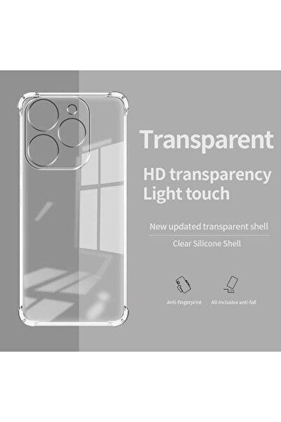 SKYDDAR INNOVATION Cover for Tecno Spark 20 Pro, Shockproof Clear from Silicon Slim, Transparent, sticker set
