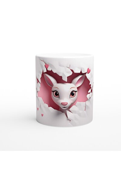 MESCHAIN كوب مطبوع عليه شكل الكنغر اللطيف على شكل جدار ممزق