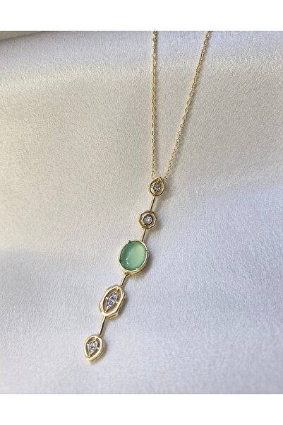 LOPY Colorful Stone Model Steel Y Necklace – Y Shaped, Colored Stone, Hypoall...