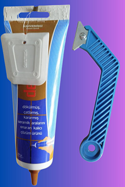 HAFSER 2'Li Set Fayans Arası Kahverengi Hazır Derz Boyama Dolgusu + Derz Kazıyıcı Temizleyici