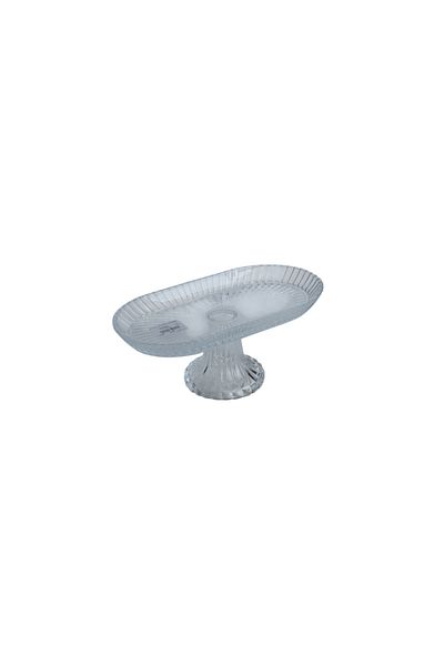 Güzel Guzel OTG04 Oval Medium Sweets / Dry Fruit Glass Tray with Stand T:280*140mm/B:105mm/H:113mm