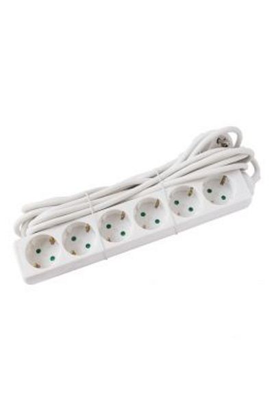 Homelux Prelungitor cu întrerupător Strohm, 6 prize, protecție pentru copii, 3x1mm, 5 m, alb