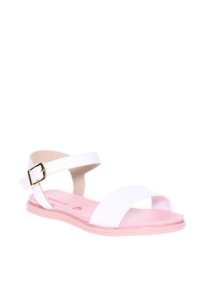 Molekinha Pre Teen Girls Sandals With Back Strap White | Made In Brazil