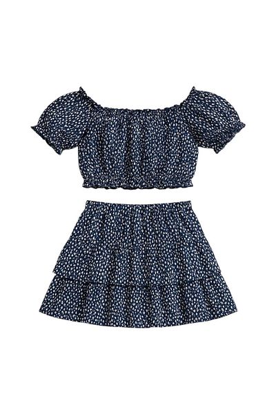 SeaBubbles Girl's skirted crop set with shorts