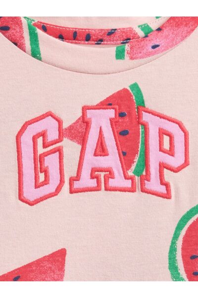GAP Kız Bebek Pembe Gap Logo Elbise