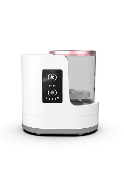 Optim Solution Dispozitiv portabil de curățare a pensulelor de machiaj, rabatabil, cu funcție de uscare, 5V, 850RPM, cablu de 1,2 m, alb