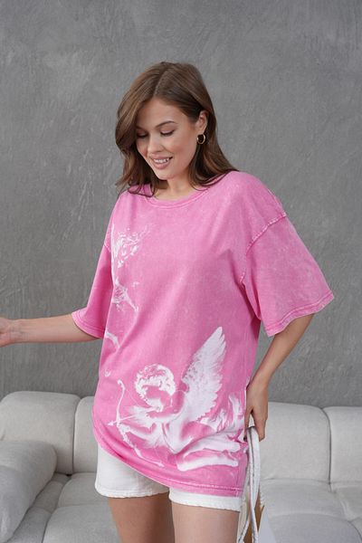 Park Karon تي شيرت أساسي كاجوال مطبوع وقابل للغسل