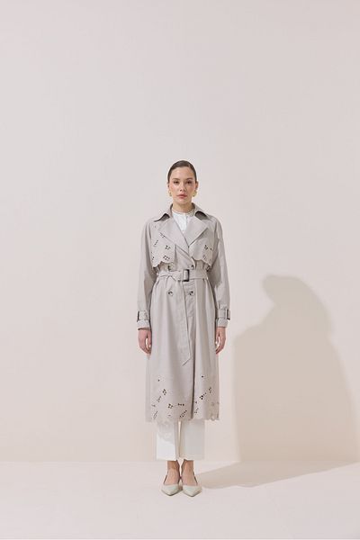 NUR KALAY COLLECTION Embroidered Premium Trench Coat