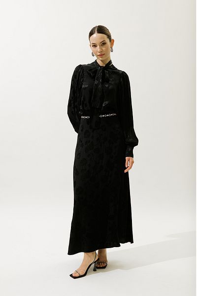 Manuka FUSTA JACQUARD SATIN NEGRA