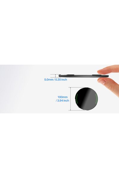 Smart Vibe Incarcator Wireless TOZO® W1 Fast Charge 10W, Certificat Qi, Lumini LED Adaptive, UltraSlim 5mm