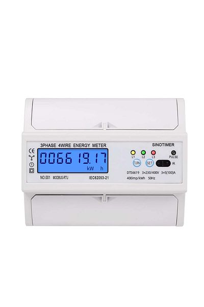 INNOVIX Contor trifazat pentru șine DTS6619-017, monitor factor de putere, afișaj LED, 230/400V, alb
