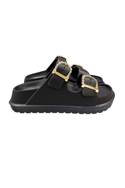 AkınalBella Daily Double Striped Slippers with Accessories