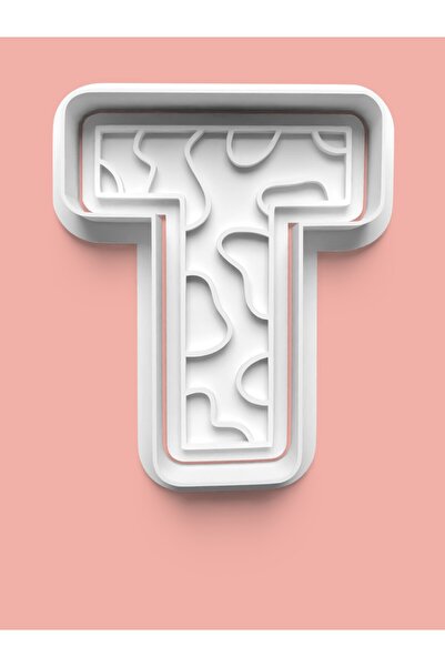 AKTASTORE قالب كوكيز على شكل حرف T منقوش وقالب عجينة السكر