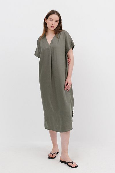 Addax Linen Blend Midi Dress E3131