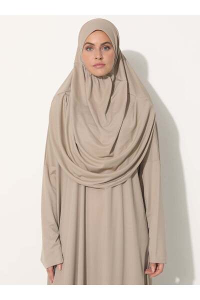 Sayın Tesettür Plus Size Prayer Dress - Mink - Dear Hijab