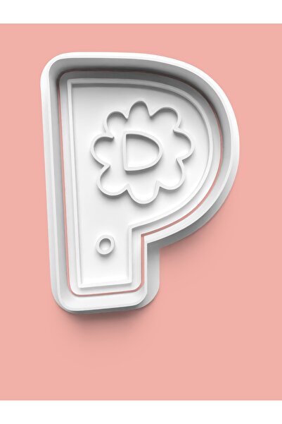 AKTASTORE قالب كوكيز على شكل حرف P منقوش وقالب عجينة السكر