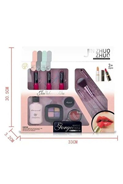 MARAH TOYS مجموعة مكياج للبنات بألوان جميلة - أحمر شفاه، بودرة، وفرش ناعمة