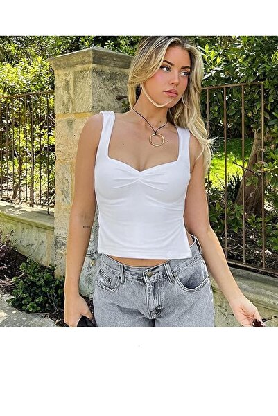 Rora Sırt Dekolteli Büzgü Detaylı Bluz