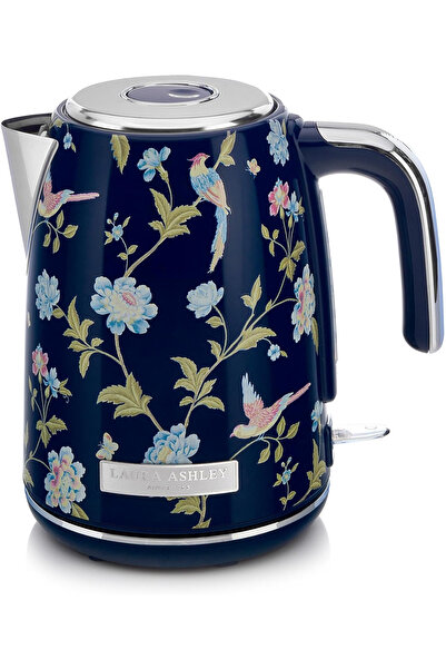 Laura Ashley Elveden Navy 1.7L Wireless Steel Water Kettle 2200W, Fast and Safe Boiling
