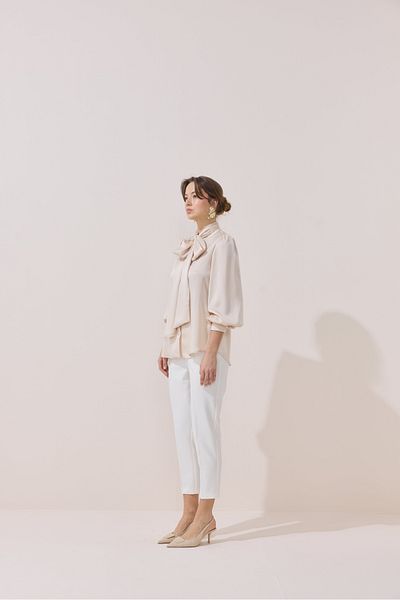 NUR KALAY COLLECTION Satin Bluz with Mobile Scarf