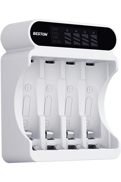 Beston 4 Slot LCD 1.2V NI-MH Battery Smart Charger
