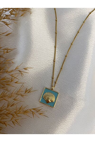 stainless steell قلادة من الفولاذ على شكل لوحة زرقاء