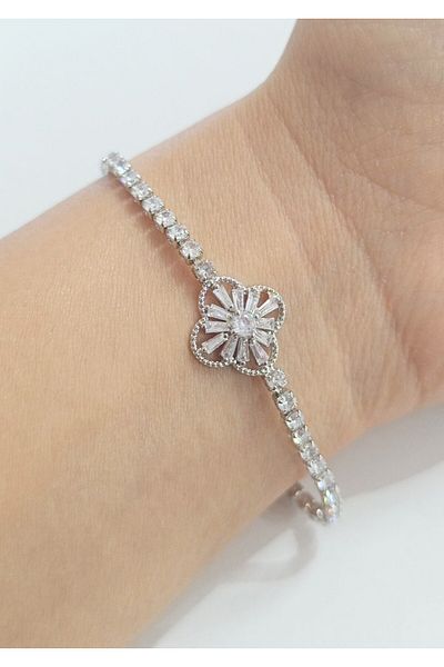 Monalisa Home Luxury Showy Stone Silver Color Bracelet