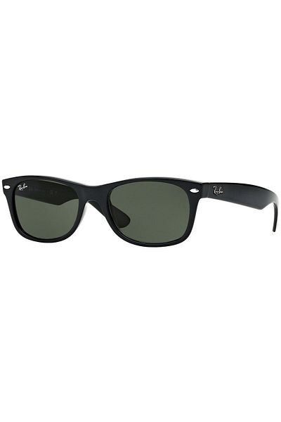 Ray-Ban Ray-Ban New Wayfarer RB2132 901 – Ochelari de soare, Negru, Lentile G-15 Verde, Mărime 55