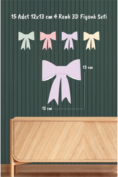 neşeli günlerim Σετ Φιόγκος 3D Μεσαίο Μέγεθος 15 Τεμάχια 13 cm Χρώμα * Χοντρό...